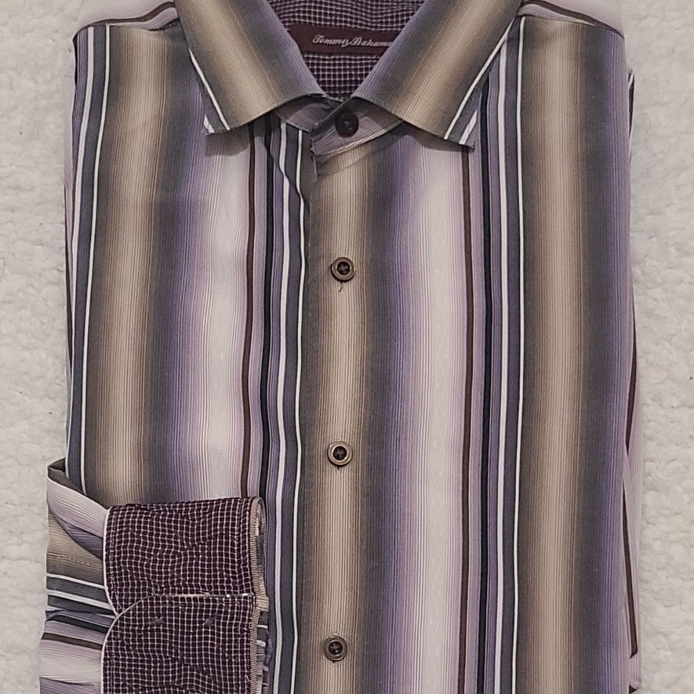 Tommy Bahama Silk Blend XL/TG Long Sleeve Button Down Shirt EUC - Picture 6 of 8